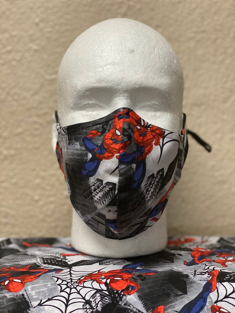 Spiderman Face Mask with nose wire Elastic with adjustable Etsy