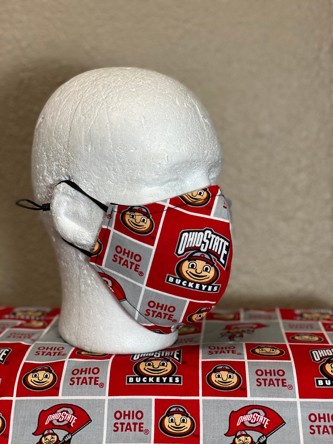 Ohio State Face Mask with nose wire Elastic with adjustable Etsy