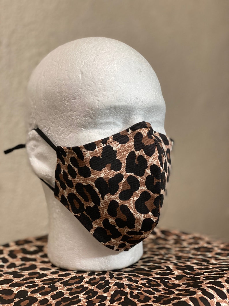Animal Print Face Mask with nose wire Elastic with Etsy
