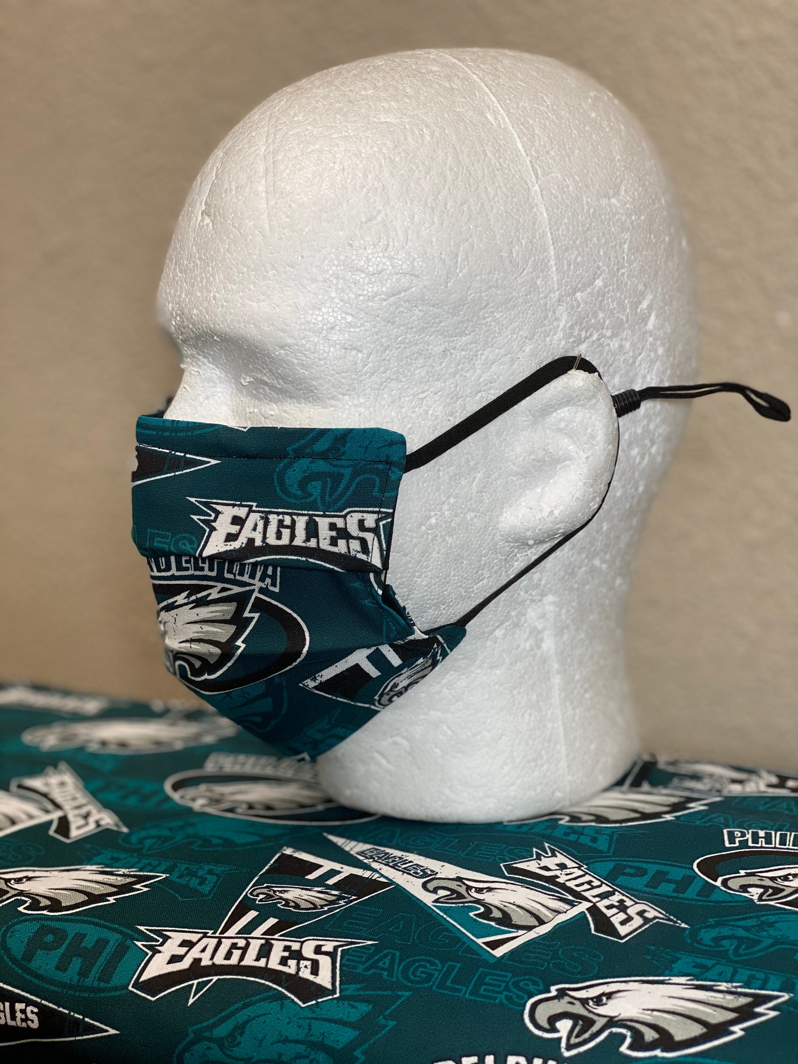 Philadelphia Eagles Face Mask with nose wire Elastic with Etsy