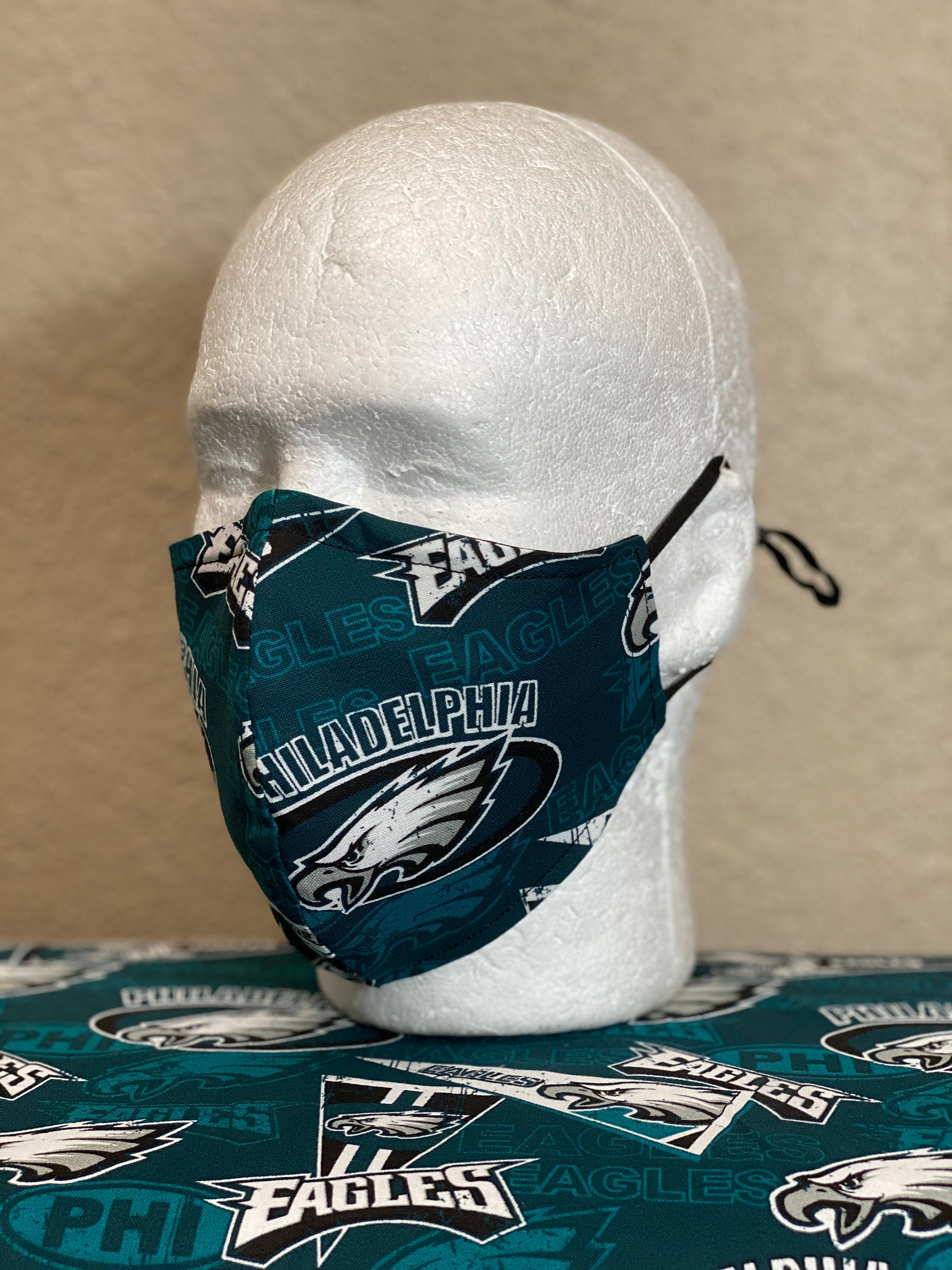 Philadelphia Eagles Face Mask with nose wire Elastic with Etsy
