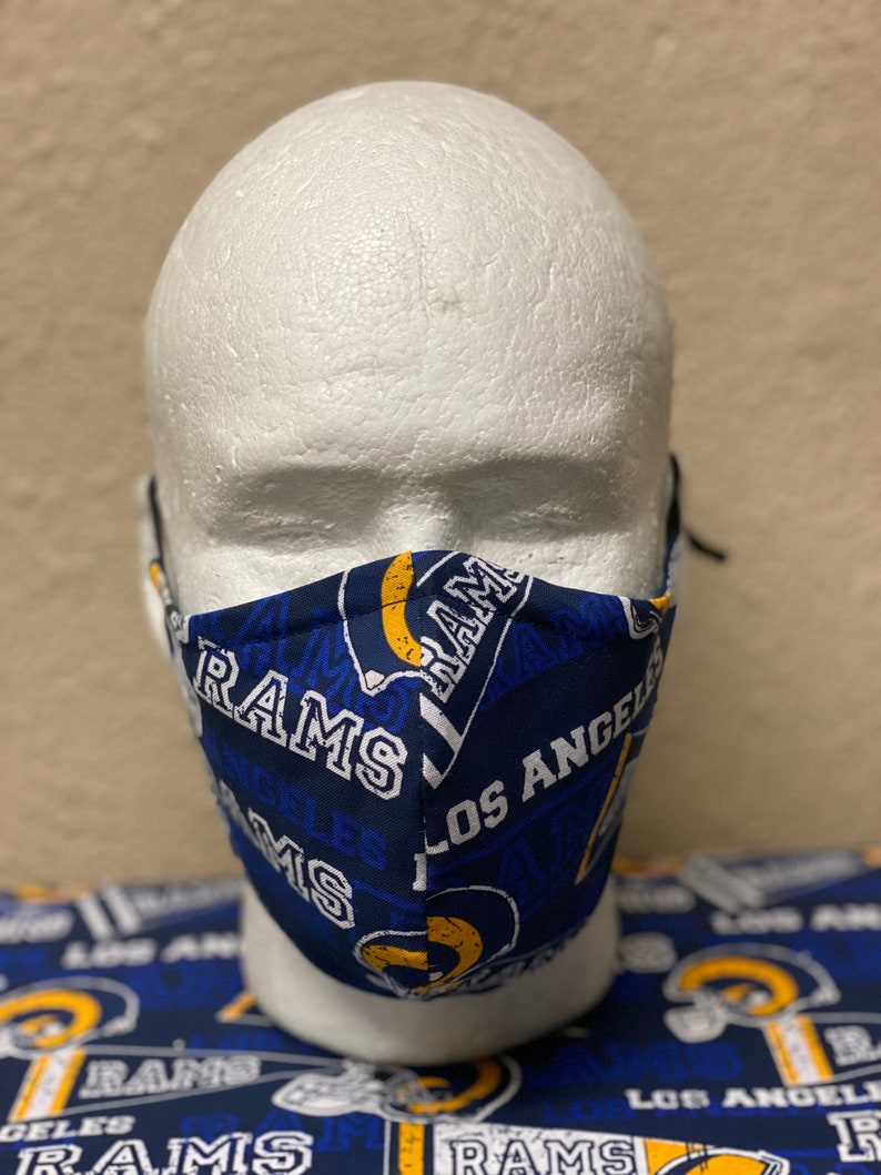 Los Angeles Rams Face Mask with nose wire Elastic with Etsy