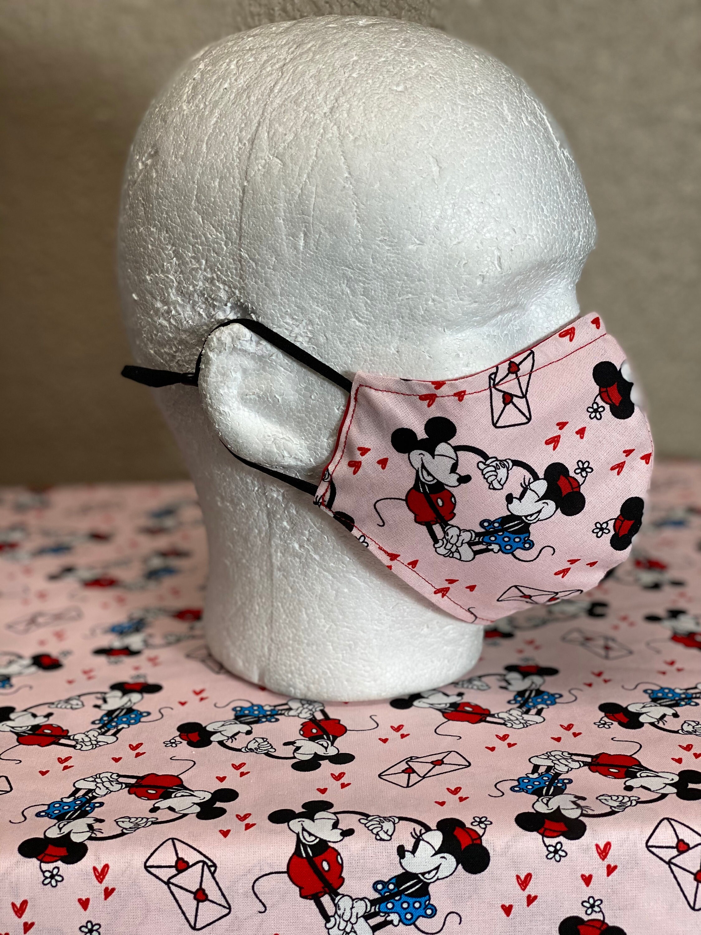 Mickey Mouse Face Mask with nose wire Elastic with Etsy