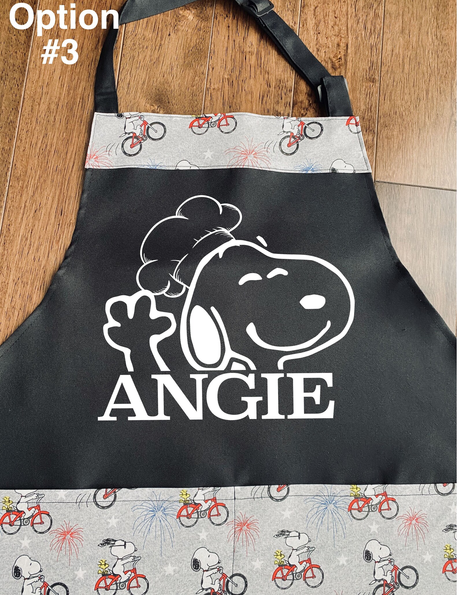 Snoopy Apron Kitchen Apron Customizable Apron Etsy