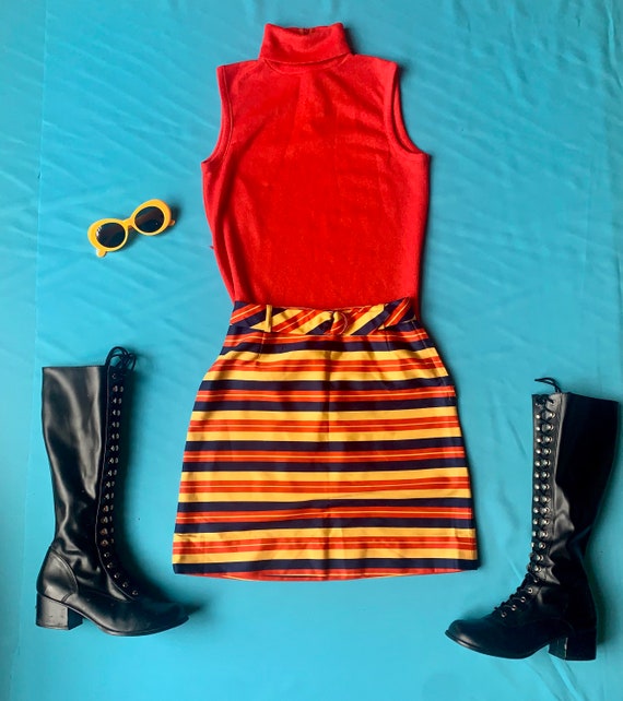 Vintage 60s Mod Set skirt + turtleneck top