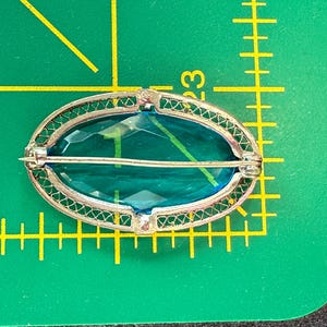 Superbe Broche Vintage En Filigrane - Fausse Turquoise Et Ton Argent - Élégance Rétro