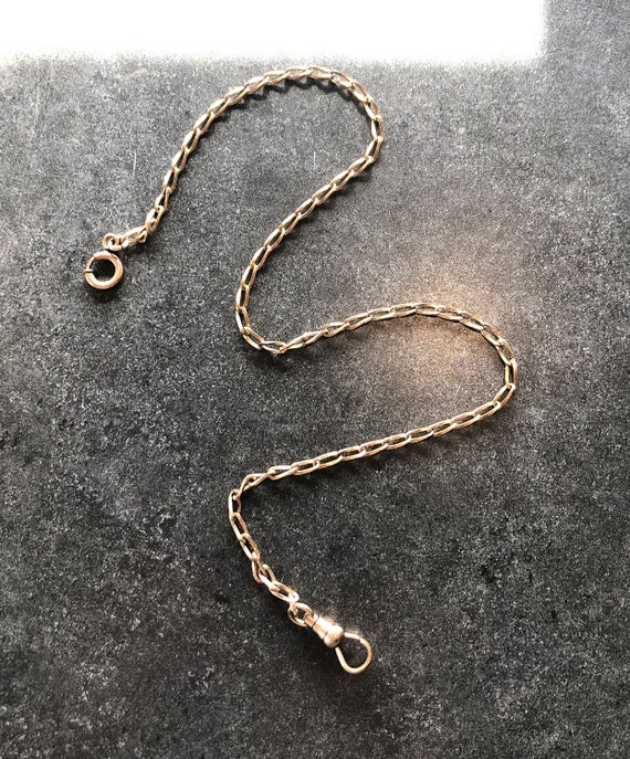 Vintage Watch Fob Chain Brass Tone Metal  by A.E.… - image 1