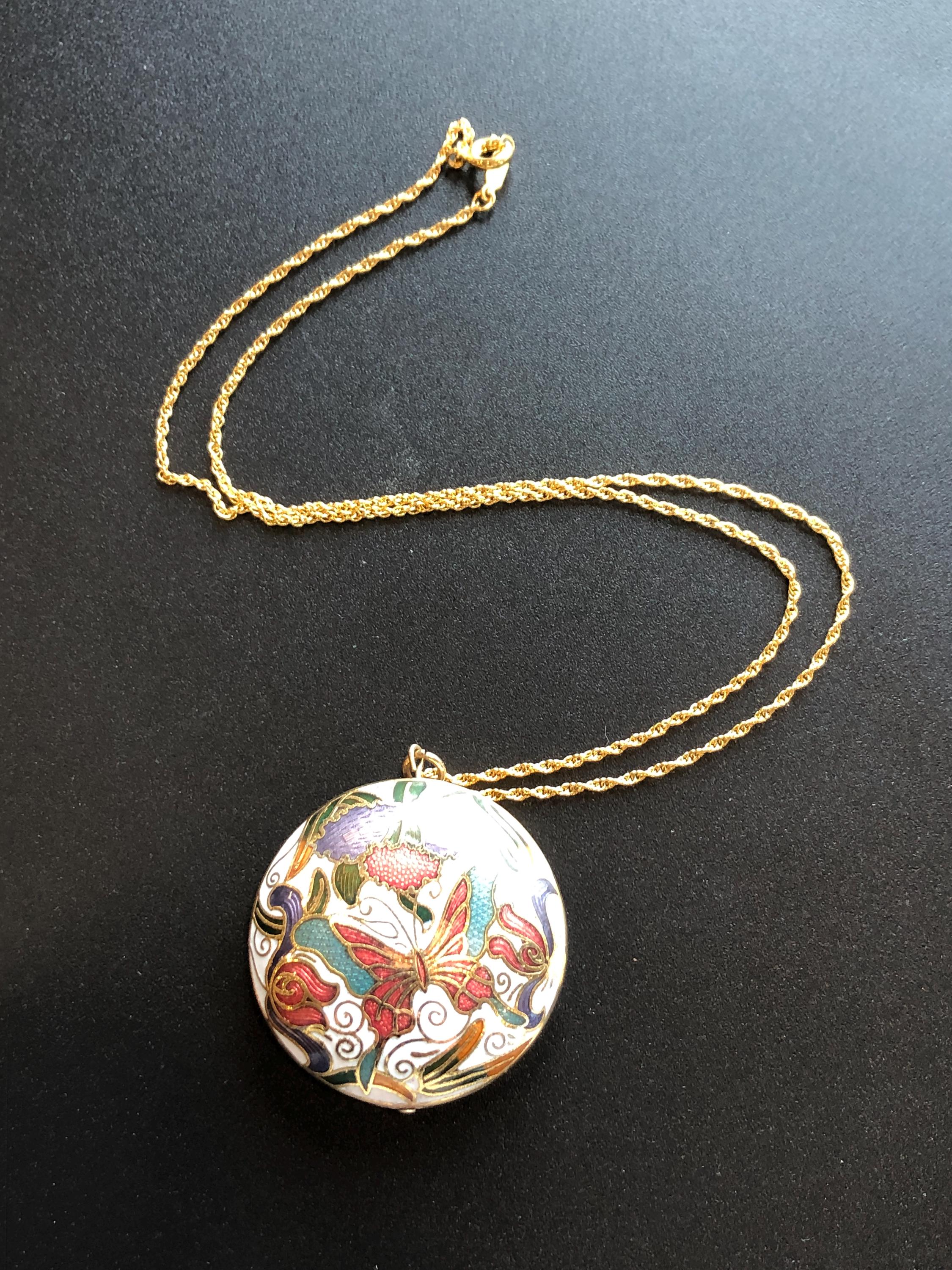 Vintage Cloisonne Necklace Pendant - Etsy