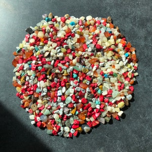 Beads 500+ Assorted Stone Tumbled Small Chips Crafting or Jewelry Making