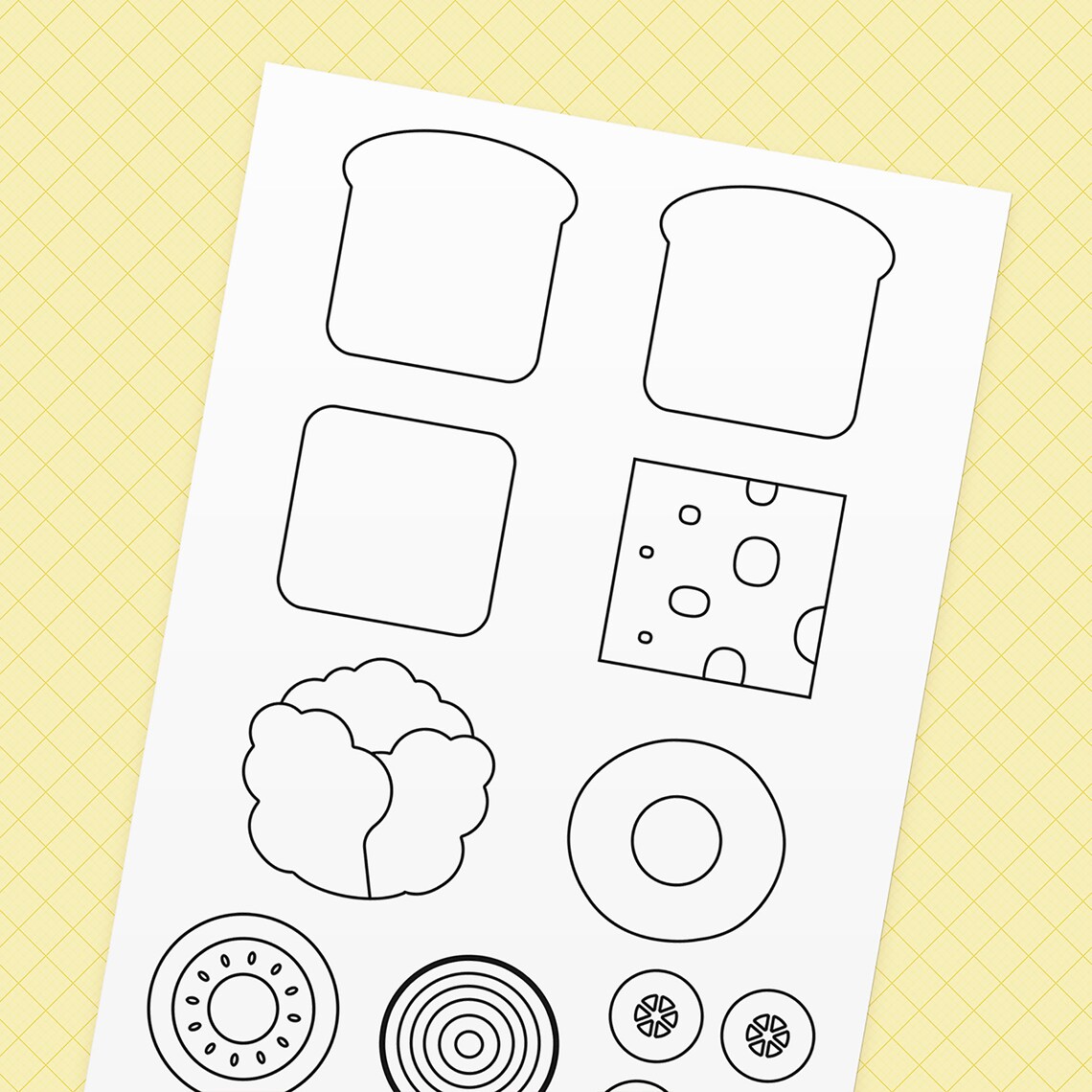 Pizza &amp; Sandwich DIY Paper Kit Craft and Coloring Preschool | Etsy