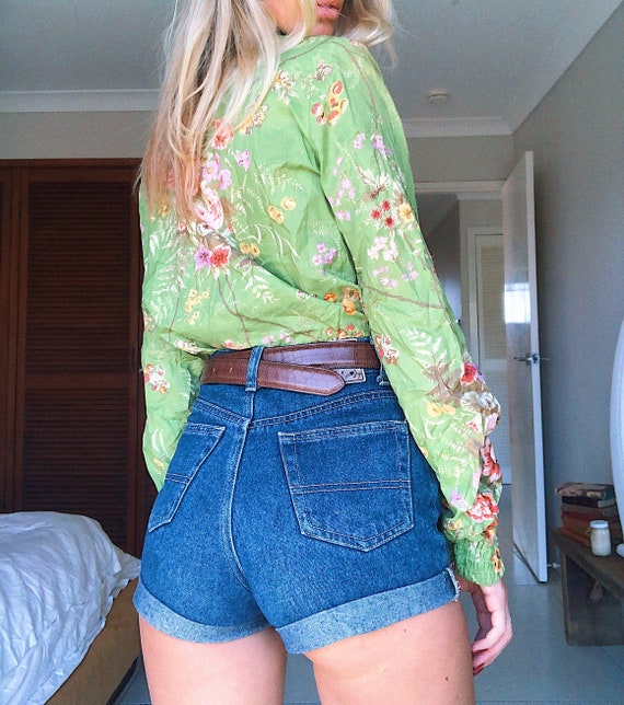 Vintage Green Cropped Blouse