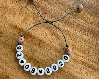 CUSTOM Number, Name or Date bracelet