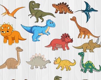 Dinosaur SVG, 20 Dinosaur Vector, Dinosaurs Clipart, Jurassic Cartoons, T-rex SVG Clipart, Jurassic SVG