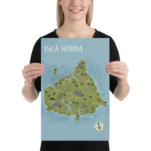 Isla Sorna Carte Jurassic Park Poster Coloré Isla Sorna Carte Lost World Jurassic Park Carte Isla Nublar Carte image 6