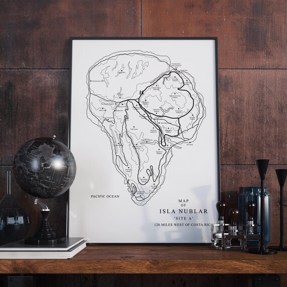 Isla Nublar Map Print: Jurassic Park Minimalist Poster - Etsy