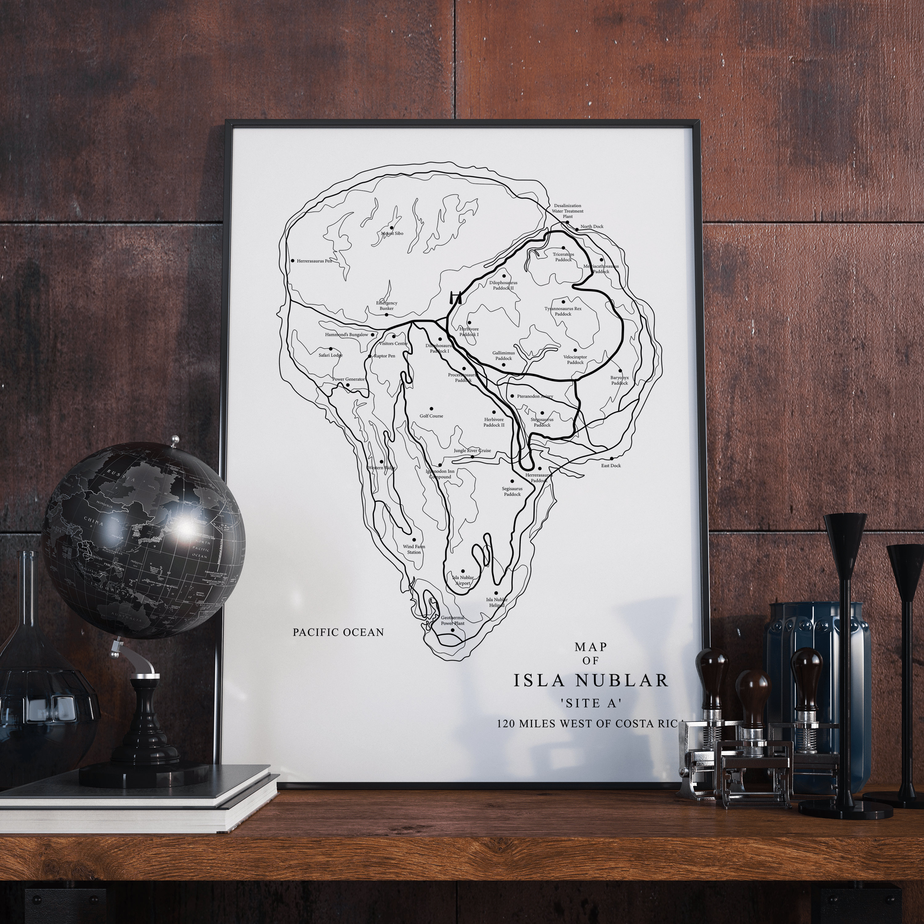 Isla Nublar Map Print: Jurassic Park Minimalist Poster - Etsy