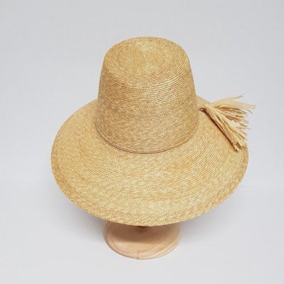 1950s Italian Straw Garden Hat: Handmade Retro Sun Hat - Etsy display picture 1