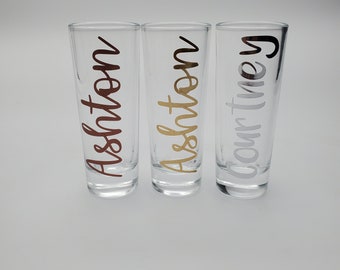 Shot Glasses, Personalized Shot Glasses, bridesmaid shot glasses, custom shot glasses, girls trip shot glasses, custom name shot glasses,