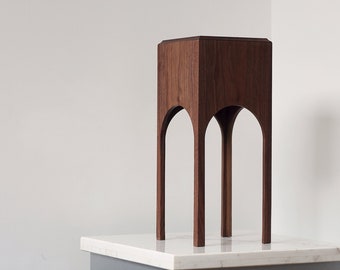 Handmade Walnut & Maple Wood Tissue Box Cover: Escher-Inspired Design