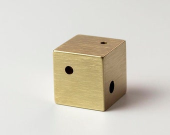 Minimalist Brass Cube Incense Holder: Handmade Polished Brass