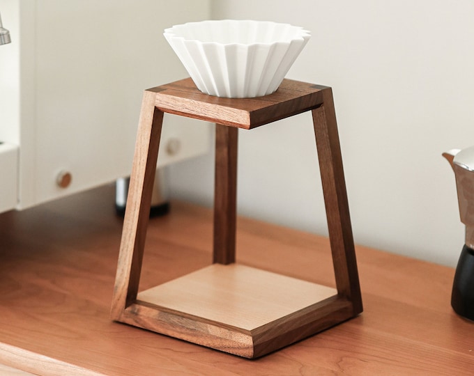 Pour Over Coffer Stand, Coffee Dripper Stand, Coffee Maker, Walnut Wood Coffee Pour Over Stand, Coffer Carafe, Coffee Brewer, Coffee Gift