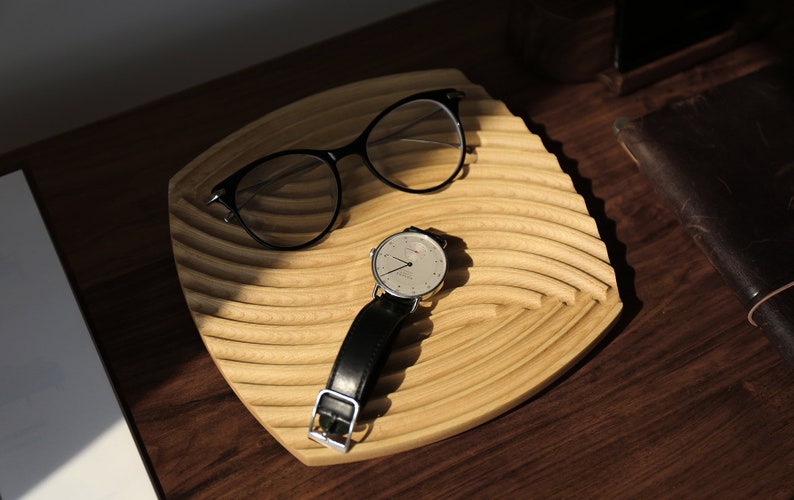 Handmade wood board, wood tray, wood plate, made of walnut wood, as bread dessert kitchen serving jewelry tray plate.