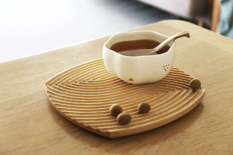 Handmade wood board, wood tray, wood plate, made of walnut wood, as bread dessert kitchen serving jewelry tray plate.