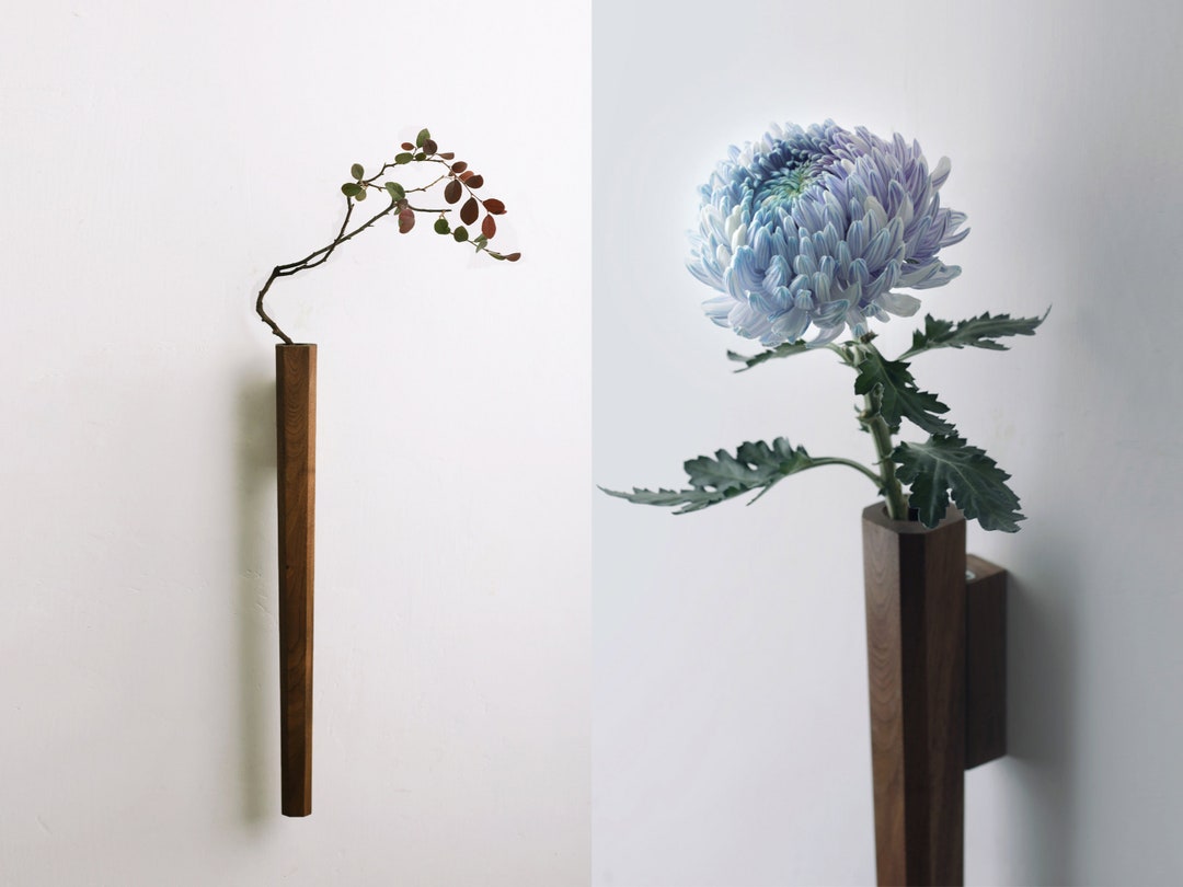Wood Vase, Home Decor Wall Vase, Wall Hangings Vase, Walnut Wood Bug