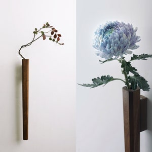 Wood Vase, Home Decor Wall Vase, Wall Hangings Vase, Walnut Wood Bug Vase, Handmade Vase for Flower Dried Flowers, Minimalist Gifts for Her