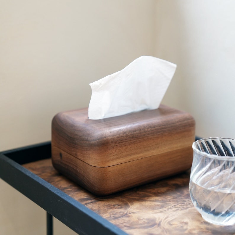 Handmade Walnut Tissue Box - Thumbnail 5