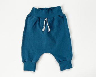 Harem Joggers. Baby Jogger Pants. Kids Pants. Teal Joggers. Jogger Pants and Hat. New Baby Gift. Baby Shower Gift.