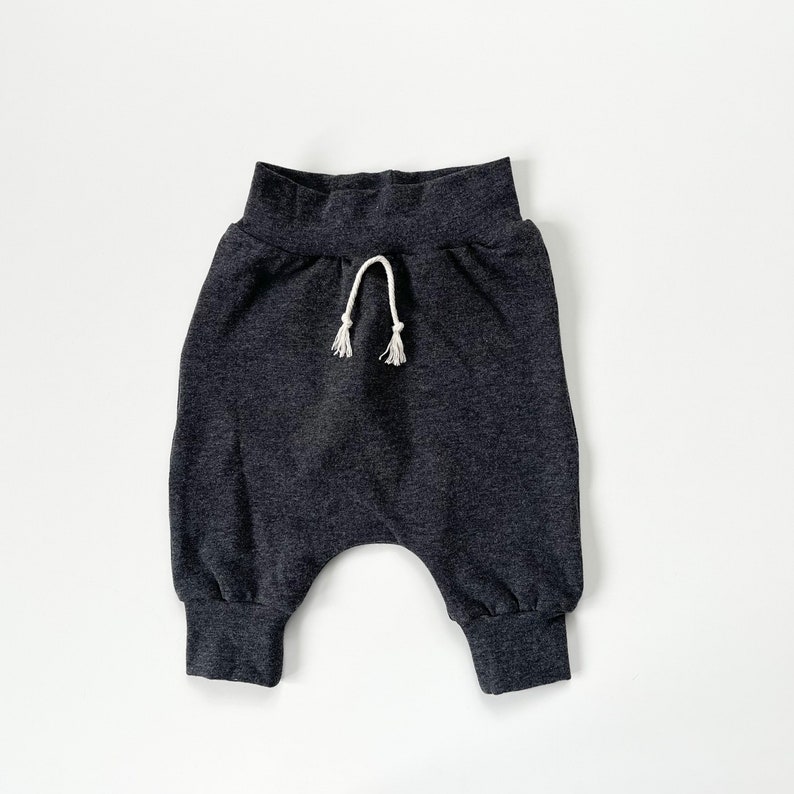 Harem Joggers. Baby Jogger Pants. Kids Pants. Charcoal Joggers. Jogger Pants and Hat. New Baby Gift. Baby Shower Gift. image 1