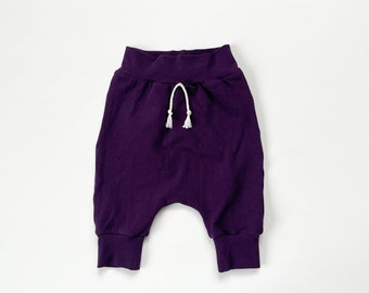 Harem Joggers. Baby Jogger Pants. Kids Pants. Eggplant Joggers. Jogger Pants and Hat. New Baby Gift. Baby Shower Gift.