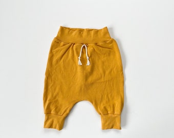 Harem Joggers. Baby Jogger Pants. Kids Pants. Mustard Joggers. Jogger Pants and Hat. New Baby Gift. Baby Shower Gift.