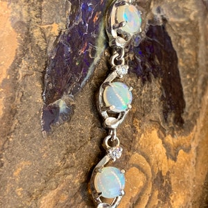 WHITE OPAL BRACELET | Sterling Silver Natural Australian White Opal Bracelet  5x5mm | Dainty Opal Bracelet | Opal  Jewellery
