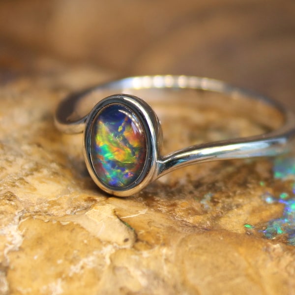 Real Opal Jewellery Natural Black Triplet Opal Bracelet 5 Opal