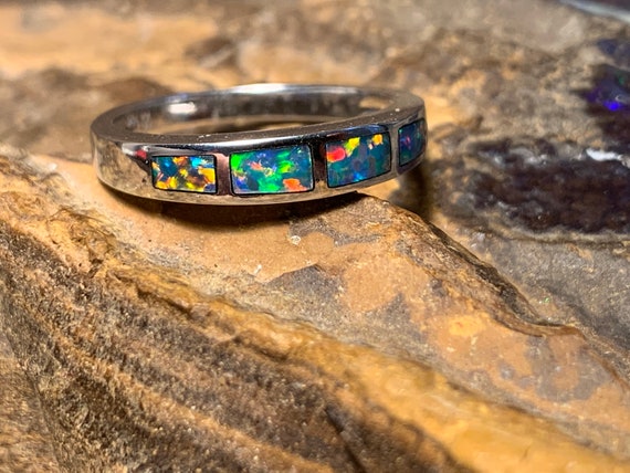 White gold fire opal ring online