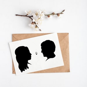 CUSTOM COUPLE SILHOUETTE Personalized Digital File Printable Silhouette Portrait Art From Your Photo for a Wedding Gift or Anniversary image 5