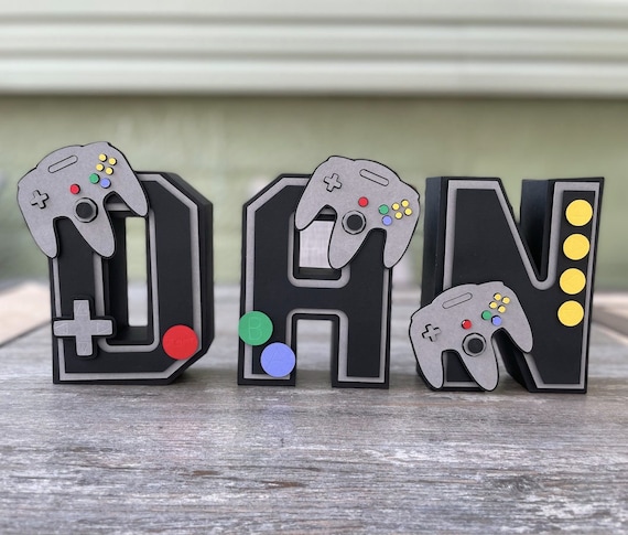 Gamer Theme 3D Paper Letters or Number Custom Gamer Decoration 