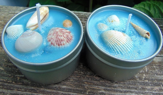 Beach Themed Candles Beach Candles Tin Candles Candles - Etsy