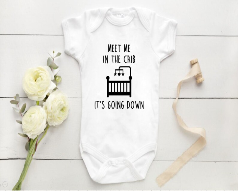 Funny Baby Onesie Meet Me In The Crib Baby Onesie bodysuit Etsy