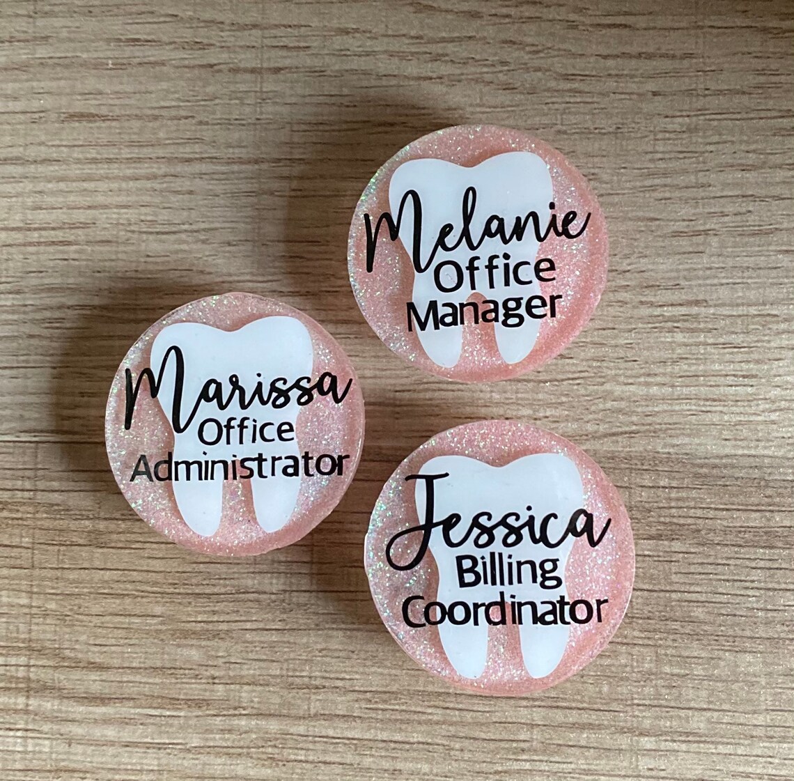 Custom Glitter Dental Name Tag Etsy