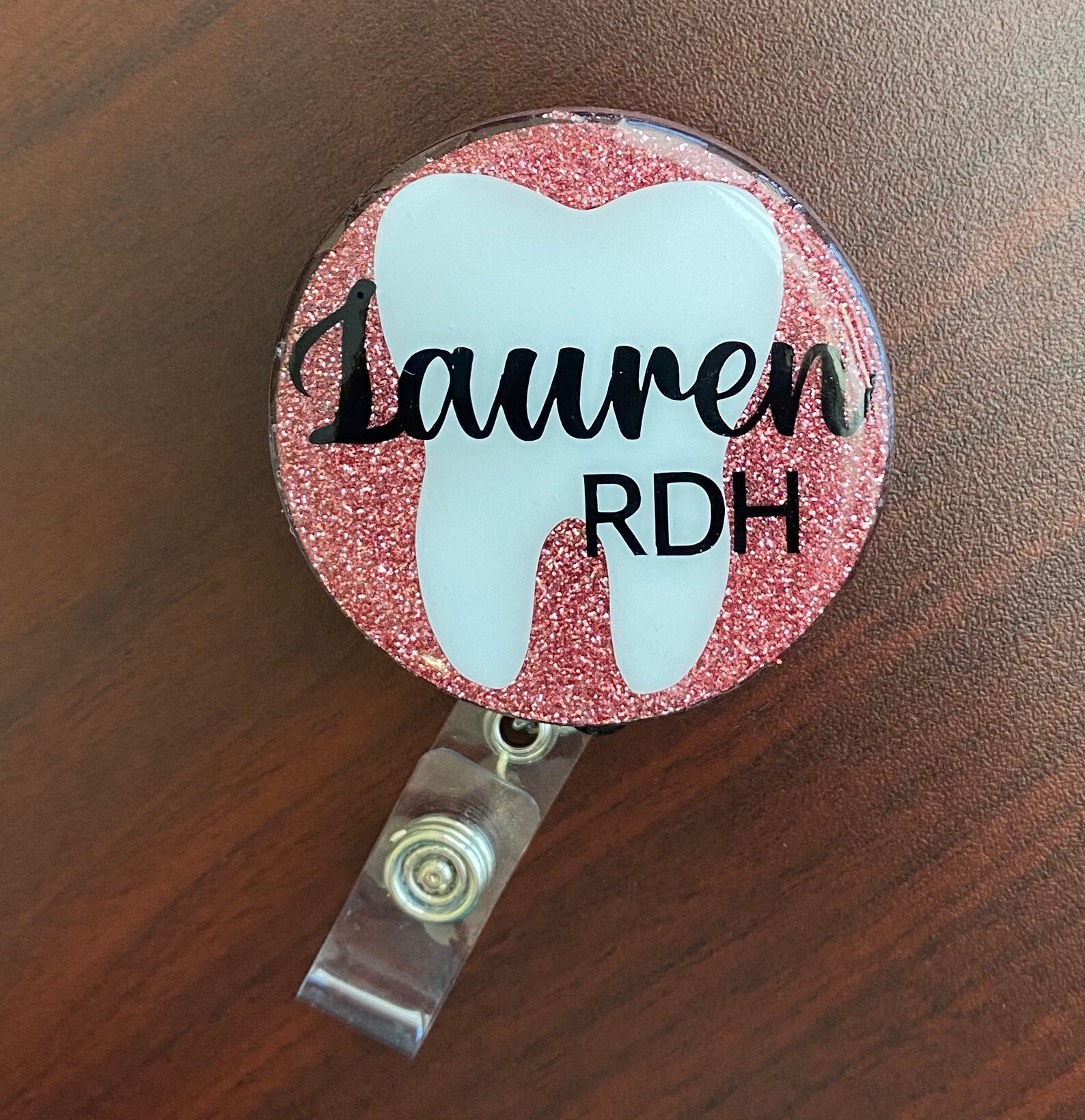 Custom Glitter Dental Name Tag Etsy