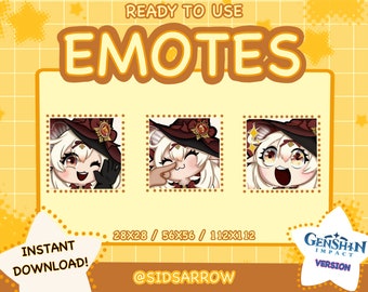 Twitch Emote / Witch Klee Emotes Pack (wave, boop, pog) / Genshin Impact sub emote for streamer - Discord