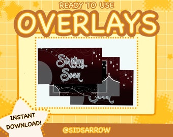 Red Mystic  Celestial Stream Overlay Set for Twitch / Elegant / Magic Aesthetic / chatbox / Border / Simple / Custom / Streaming Setup