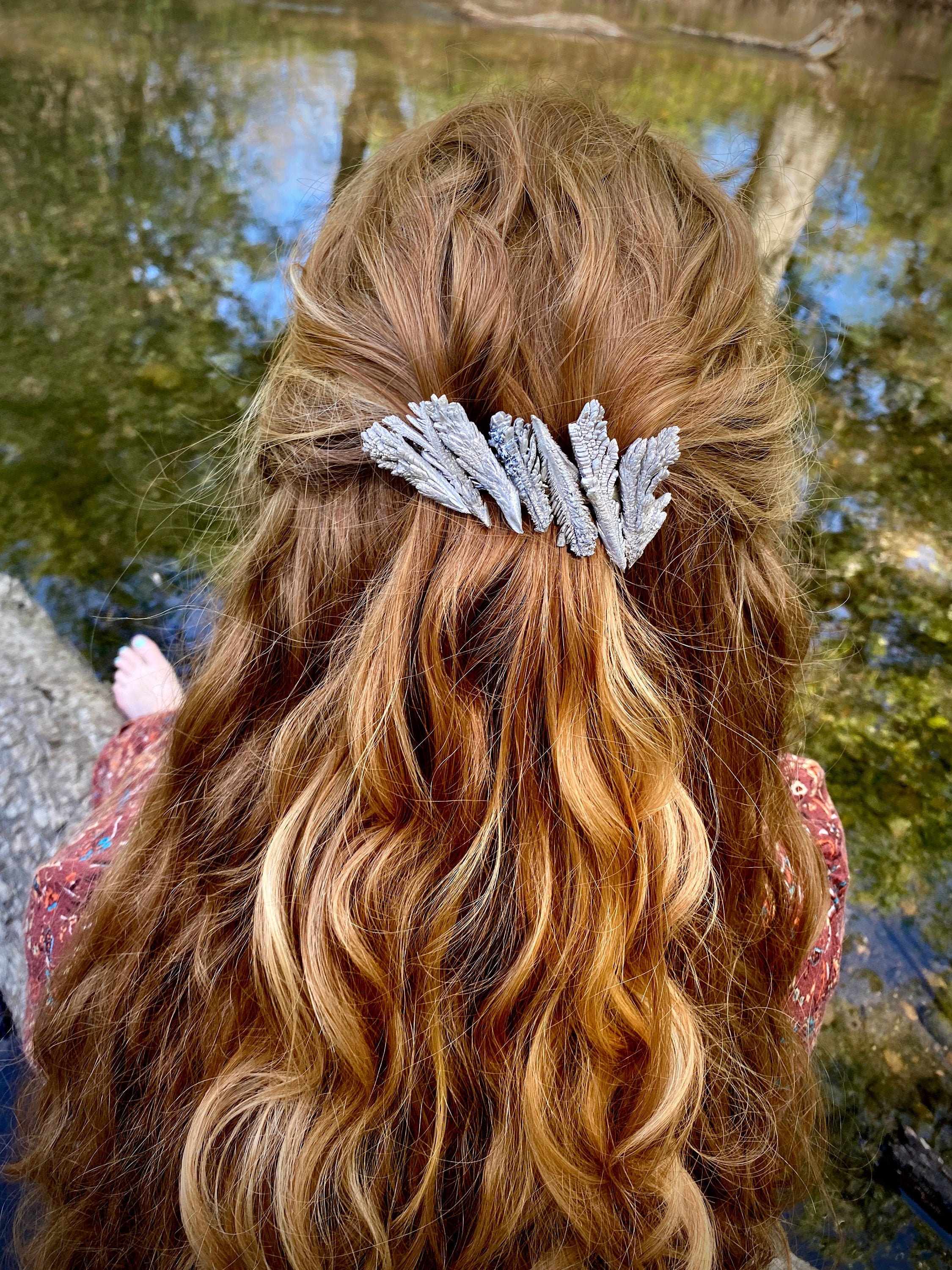 Medieval hair clip metal barrette clip tribal hair ethnic Etsy