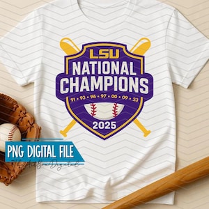 LSU Baseball Tigers PNG, Geauxmaha World Meister 2025 Digitale Datei, NOLA, Baseball, Gelb Gold Lila