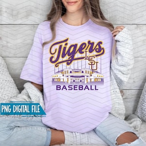 LSU Baseball Tigers PNG, digitaal bestand Geauxmaha 2025, NOLA, honkbal, geelgoud paars