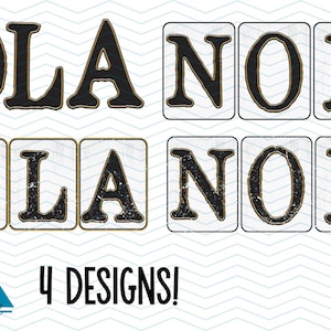 NOLA Street Tiles PNG, Black and Gold, New Orleans Football Design, 4 different designs