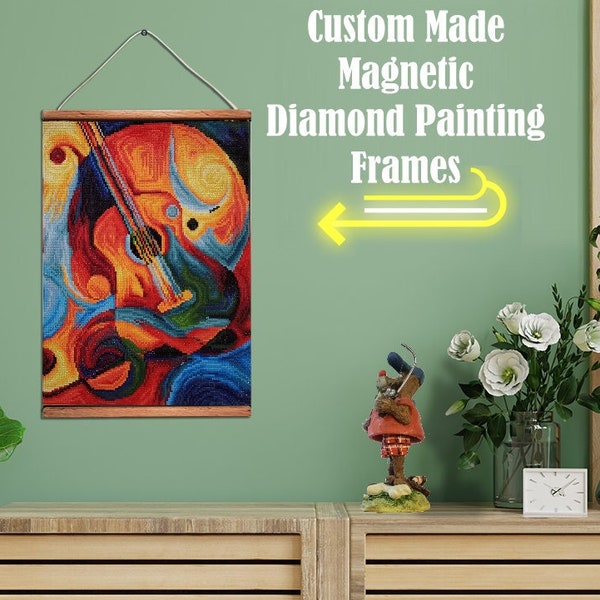 Diamond Painting Frames - Magnetic Frames - All Sizes - Hand-Made Custom Wood  -Strong- Magnetic Frames Designed for Diamond Paintings